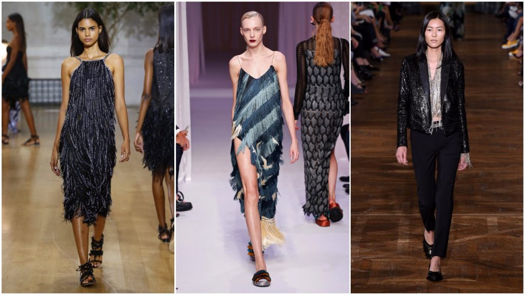 Chiếc váy tua rua của Oscar De La Renta, Marco De Vincenzo và chiếc áo tua rua ánh kim của Lanvin