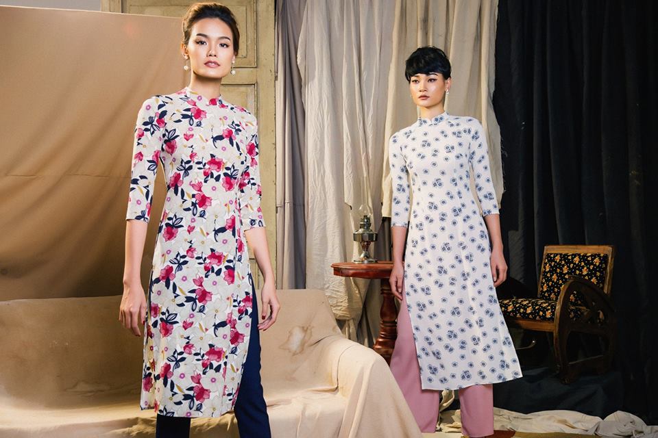 Mẫu áo dài cưới đẹp - áo dài tà lửng - elle vn