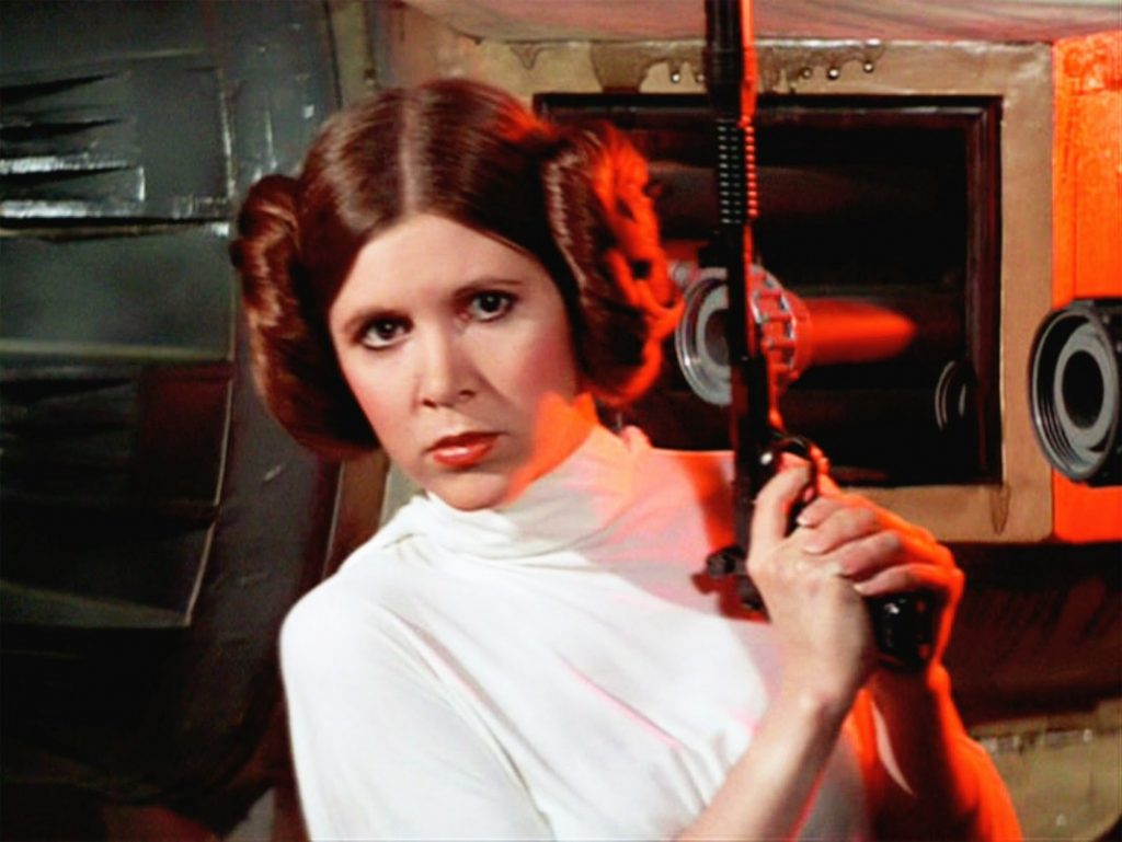Nữ diễn viên Carrie Fisher trong vai công chúa Leia.