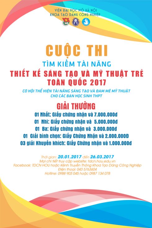 Ban tổ chức nhận bài dự thi từ 20/1/2017 đến 26/3/2017.