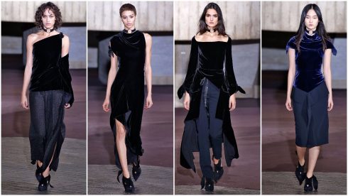 BST Thu-Đông 2017 của Roland Mouret khép lại với những thiết kế trên nền nhung xanh và đen cá tính 