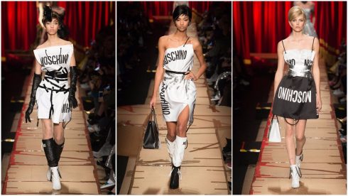 Những chiếc váy lấy cảm hứng từ túi giấy của Moschino