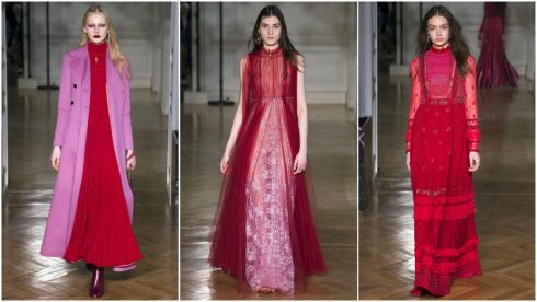 Những chiếc váy hồng, đỏ khép lại BST của Valentino