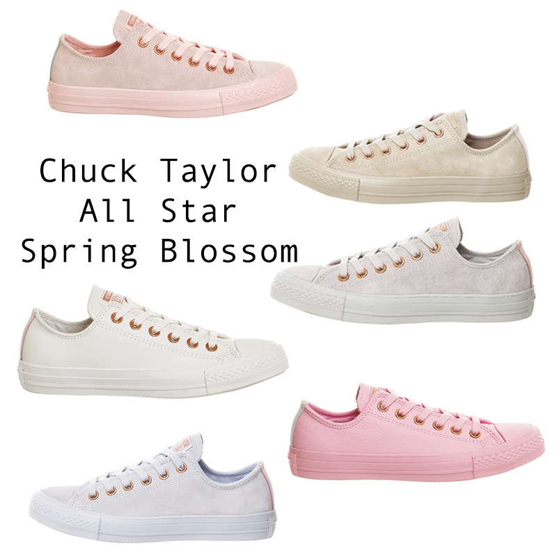 Đầu tháng 3, hãng giày Converse ra mắt bộ sưu tập Chuck Taylor All Star Spring Blossom hợp tác với hãng OFFICE của Anh. Những đôi giày cũng được lấy từ mẫu All Star Low quen thuộc của Converse nhưng được “nhuộm” 6 tông màu pastel gồm hồng, xám, xanh, kem…. 