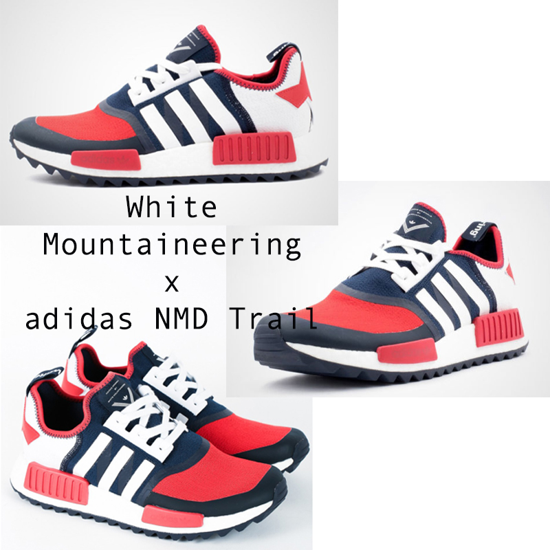 Adidas NMD là một trong những đôi giày thể thao đa năng nhất vào năm 2016 và chắc chắn Adidas sẽ giữ lấy phong độ đó vào năm 2017. Adidas kết hợp với nhãn hiệu thời trang hàng đầu - White Mountaineering cho một phiên bản giày phù hợp cho các hoạt động thể thao ngoài trời như leo núi. 