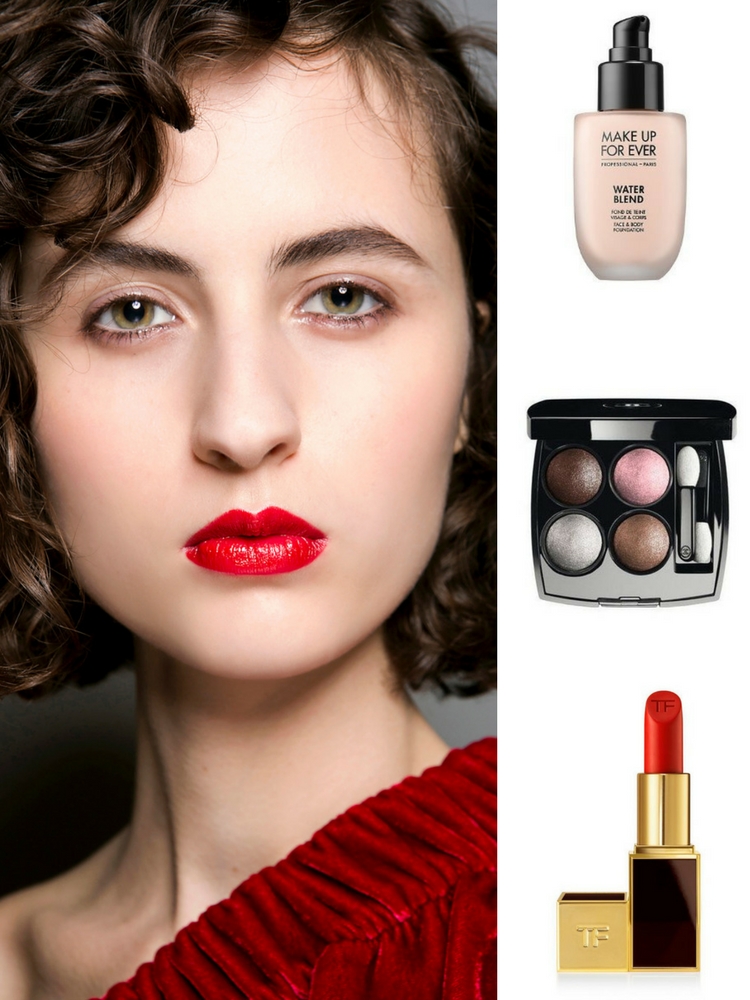 Sản phẩm gợi ý: Kem nền Make Up For Ever, phấn mắt Chanel, son lì Tom Ford