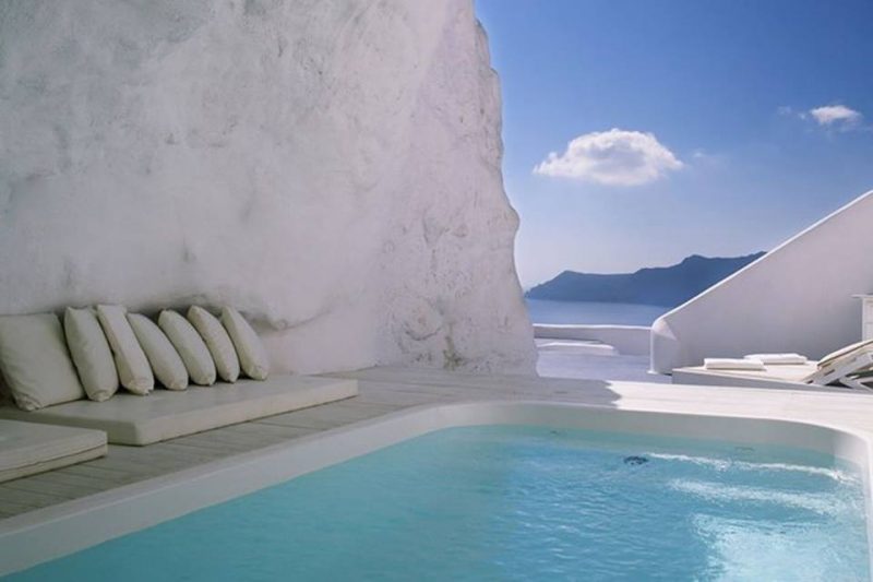 Hồ bơi ở khách sạn Katikies, Hy Lạp
