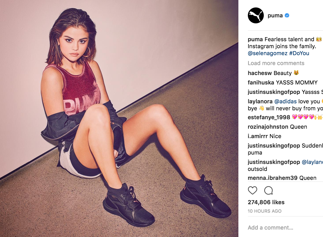 Selena Gomez hợp tác cùng nhãn hàng PUMA