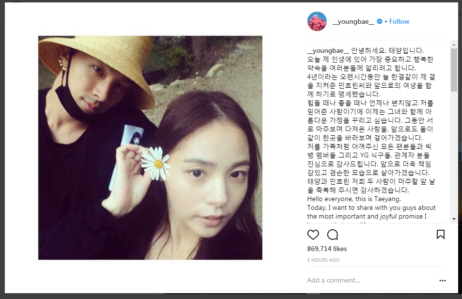 TaeYang thông báo về việc kết hôn, ca sĩ JongHyun đột ngột qua đời