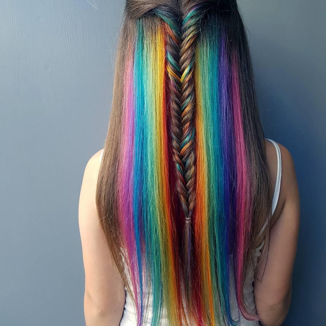 Đi tìm màu tóc nhuộm đẹp thoắt ẩn thoát hiện mang tên Hidden Rainbow   ELLE