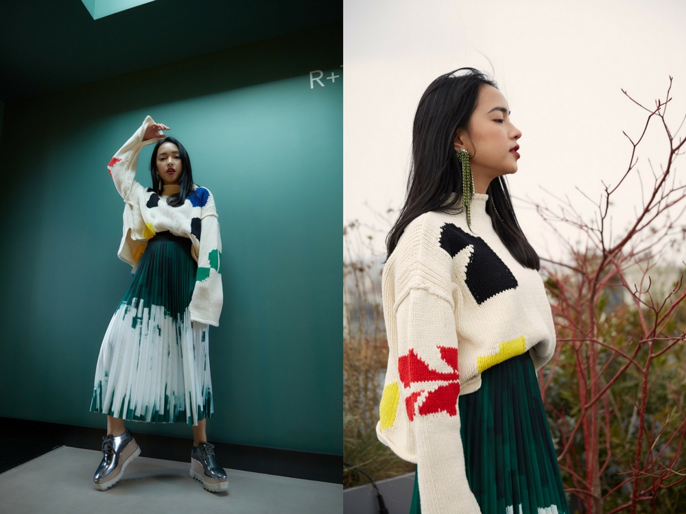 Fashionista Châu Bùi, Kelbin Lei diện nguyên set trang phục H&M đến tham dự Paris Fashion Week