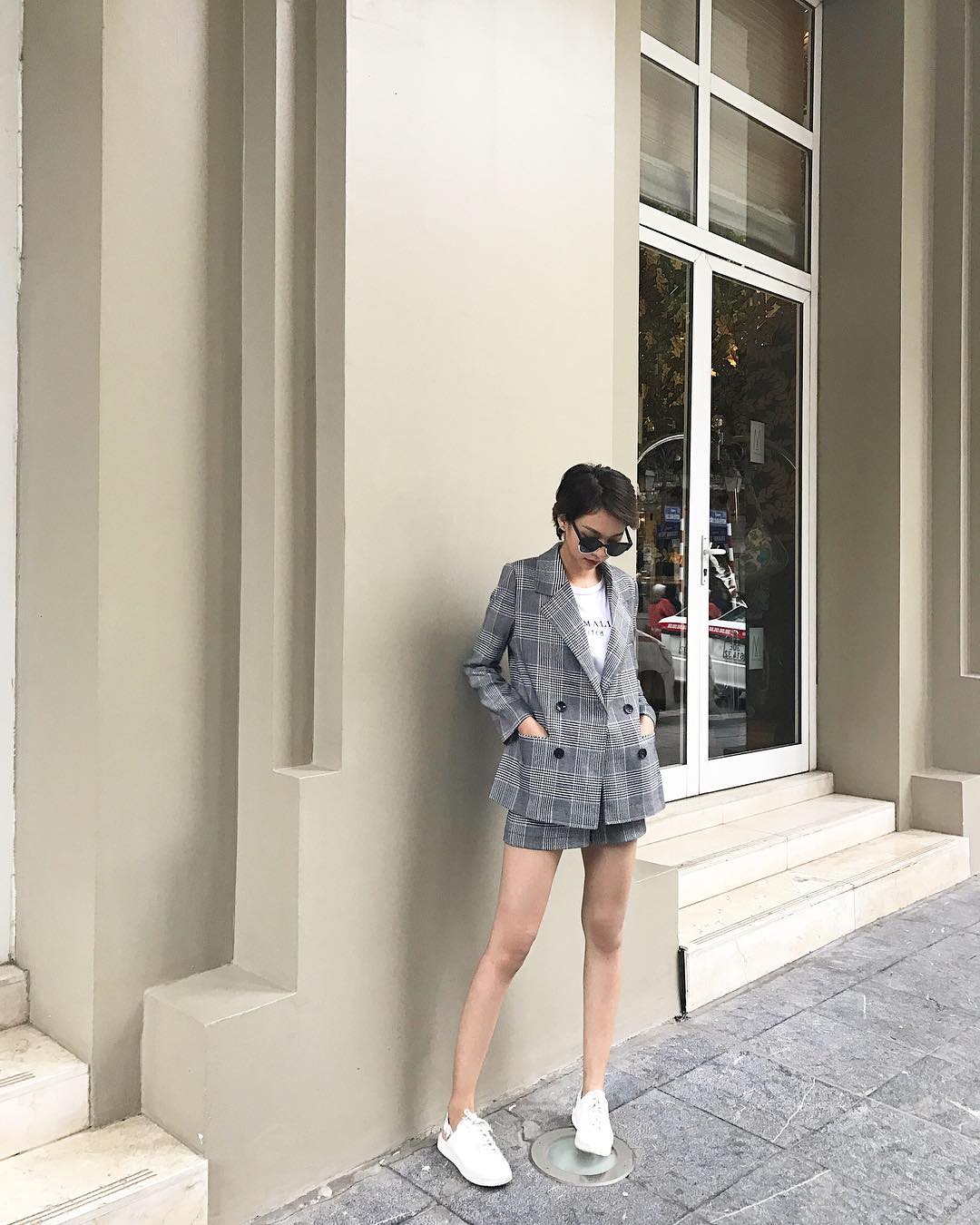 Áo khoác blazer kẻ caro 16