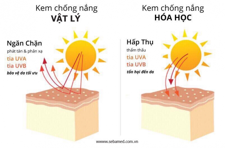 Káº¿t quáº£ hÃ¬nh áº£nh cho kem chá»ng náº¯ng váº­t lÃ½ vÃ  kem chá»ng náº¯ng hÃ³a há»c