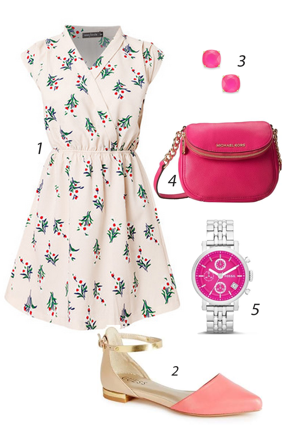 Thứ Năm trẻ trung thoải mái với đầm chữ A. 1.INNER CIRCLE 2. GUESS FACTORY 3. MACY'S 4. MICHAEL KORS 5. FOSSIL