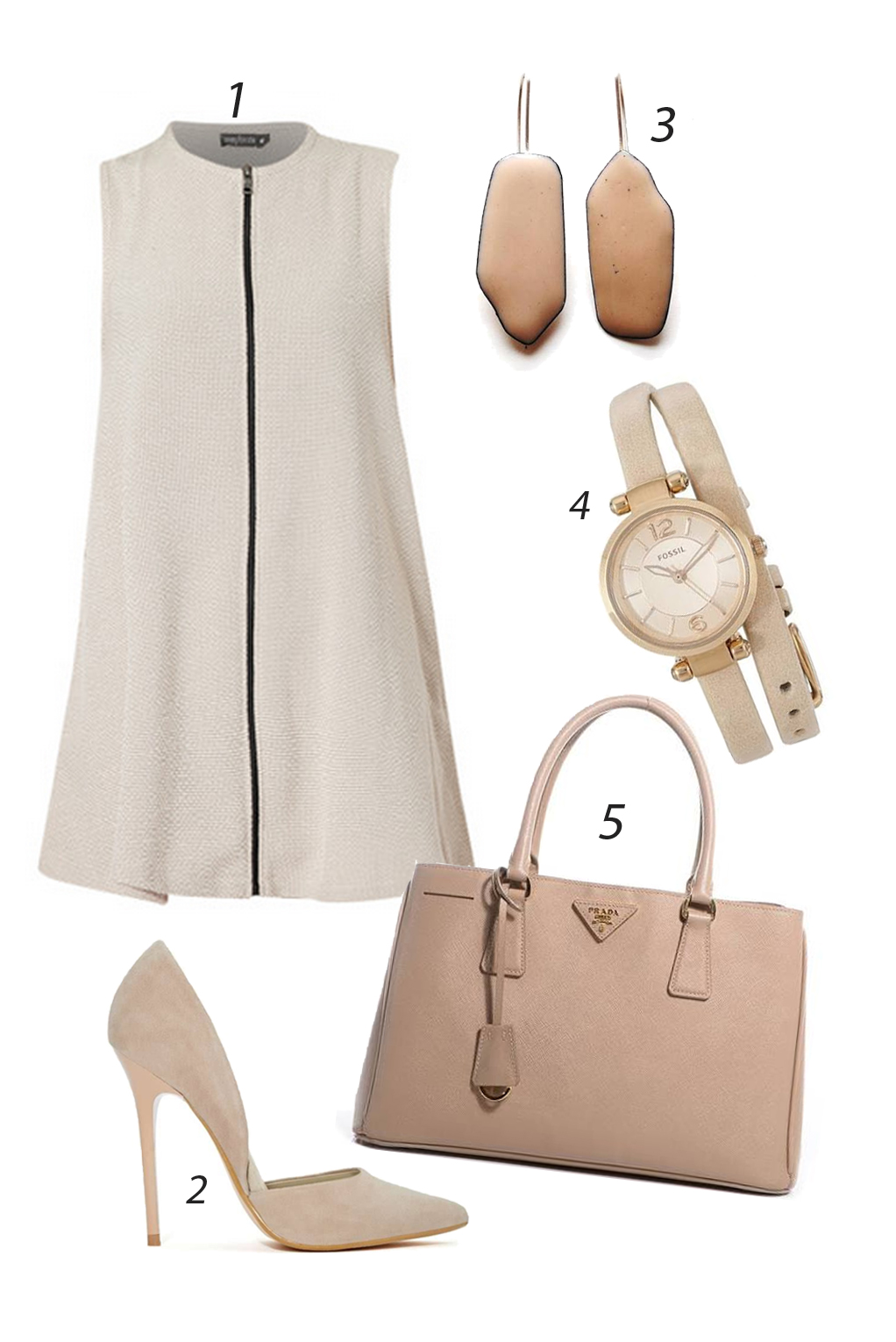 Thứ Ba tinh tế với váy xuông hơi xòe ngắn ngang đầu gối 1. INNER CIRCLE 2. STEVE MADDEN 3. SCOUT MOB 4. FOSSIL 5. PRADA