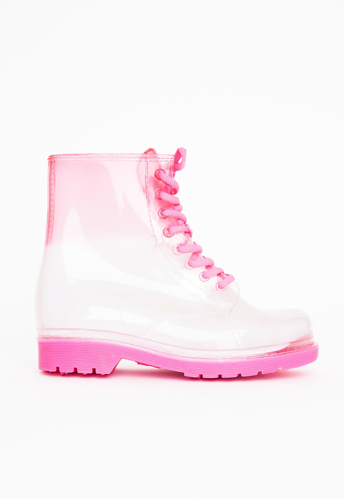 Giày mùa mưa Missguided Kanyetta Pink Lace Up Wellies