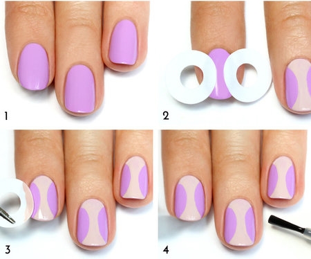 Hồng nhẹ và tím pastel có thể dễ dàng kết hợp với nhau mà vẫn tạo ra sự hài hòa trên đôi bàn tay.