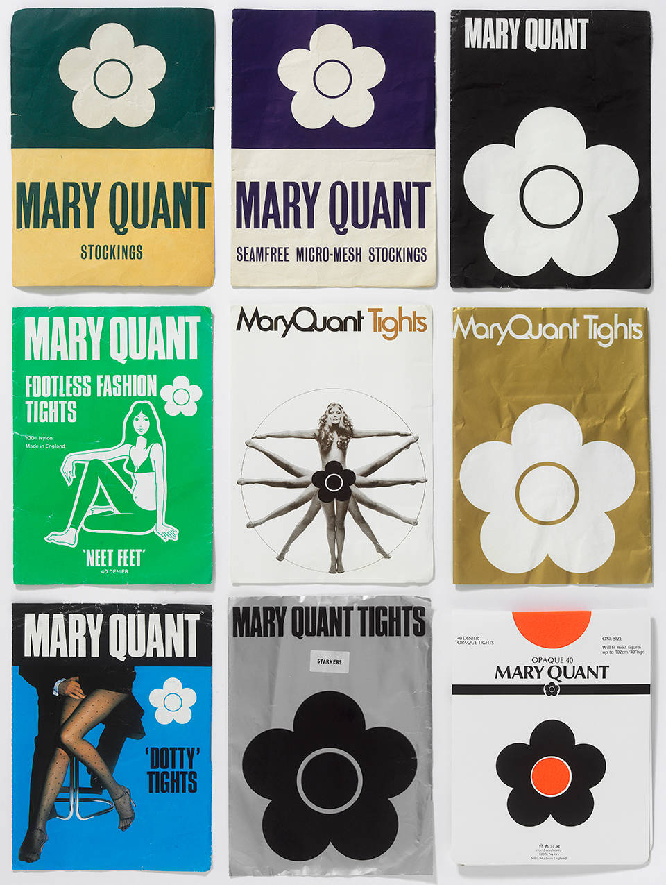 bao bì mang logo hoa cúc trademark của mary quant