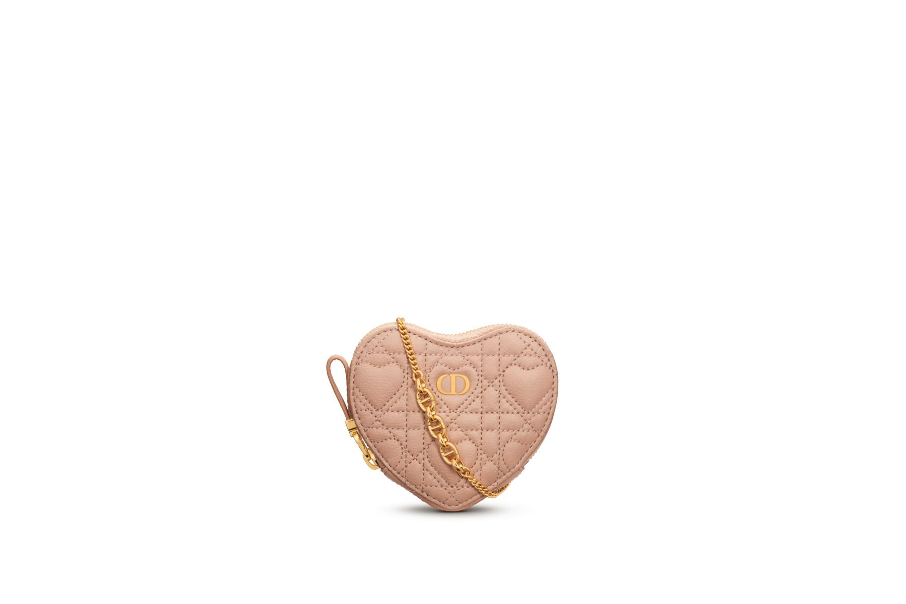 Dior caro heart pouch with chain
