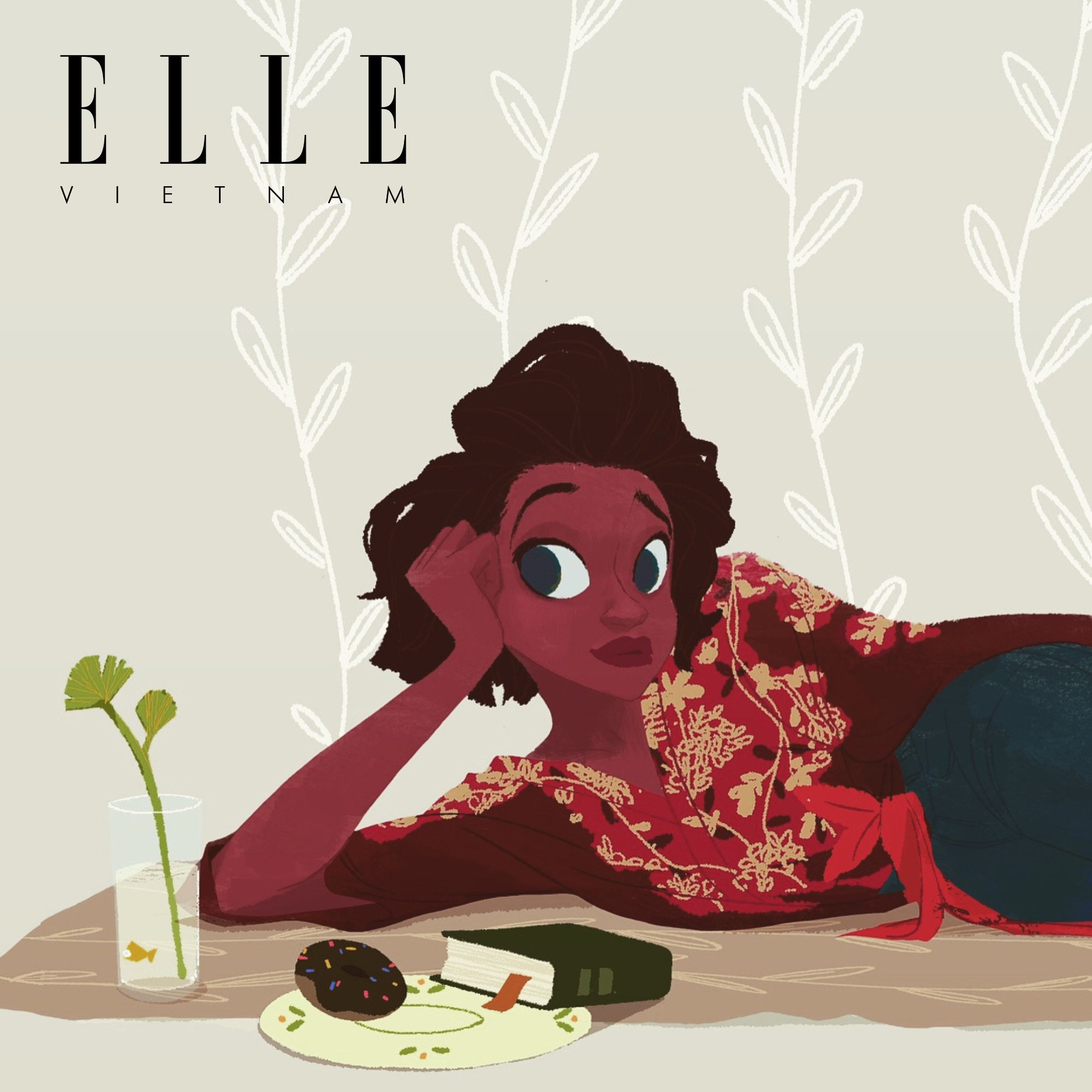 cô gái nằm trên sàn ELLE Việt Nam