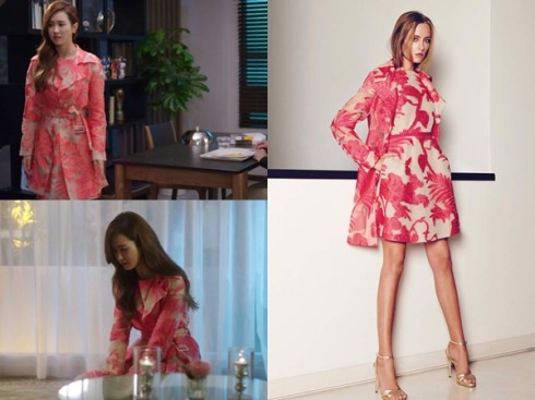 Lee Da Hae trong thiết kế Blumarine xuân hè, họa tiết hoa lá cách điệu tươi tắn.