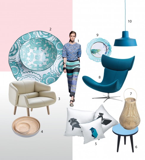 Easy Elegance <br> Đơn giản, trang nhã mà không tạo cảm giác… “gồng” là không gian của nội thất đơn sắc hoặc chỉ sử dụng họa tiết dịu nhẹ.<br/>1.BST Kenzo 2.Bộ bát đĩa Retrolivin’ 3.Ghế có tay vịn BoConcept (www.boconcept.vn) 4.Tô tre 3 cỡ 120.000-200.000-300.000đ (Feeling Tropic) 5.Gối sofa BoConcept (www.boconcept.vn) 6.Đôn gỗ 1.450.000đ (Diabolo) 7.Rổ tre đựng nến 300.000đ (Feeling Tropic) 8.Ghế thư giãn Imola vải BoConcept 45.180.000đ (www.boconcept.vn) 9.Đĩa Retrolivin’ 10.Đèn treo Usine BoConcept 6.950.000đ (www.boconcept.vn)
