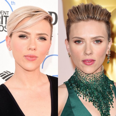 Để làm mới mái tóc, người đẹp Scarlett Johansson nhuộm tóc sang màu nâu sáng và highlight 