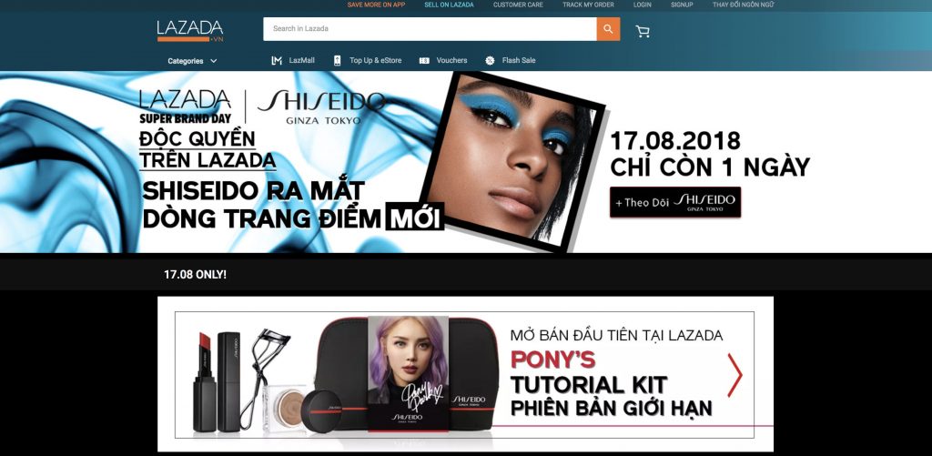 Lazada và Shiseido