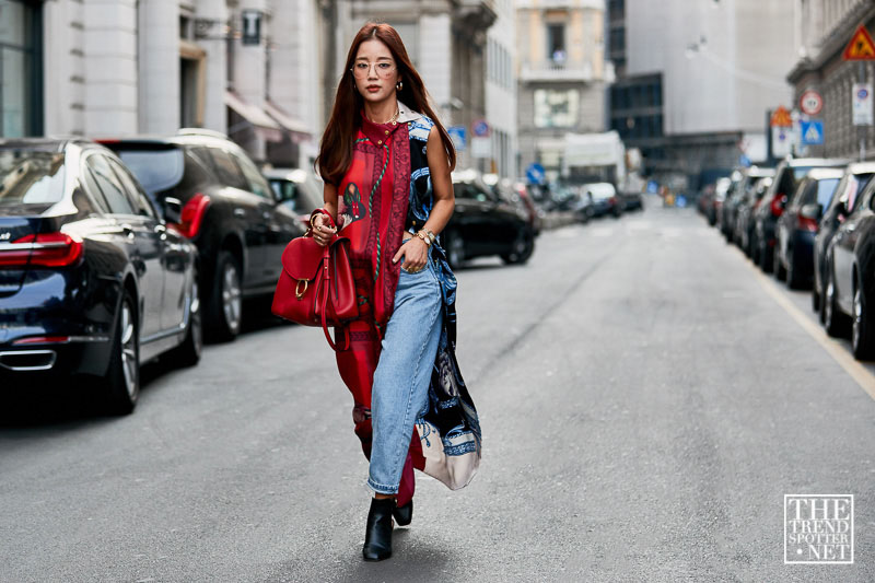 street style tuần lễ thời trang Milan họa tiết 7