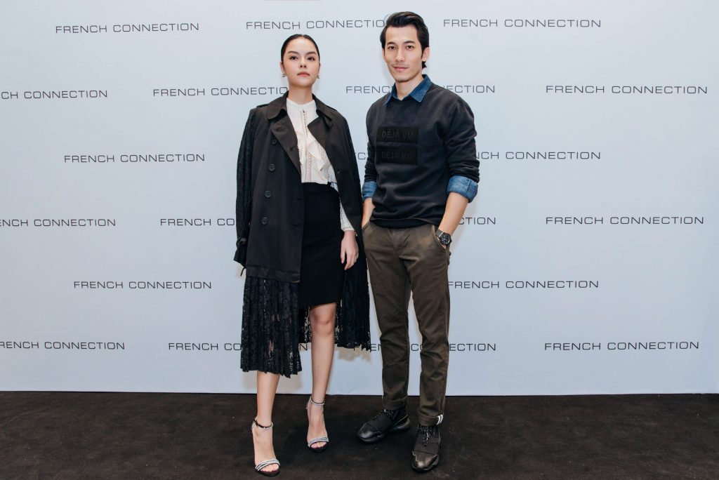 Phạm Quỳnh Anh và Liên Bỉnh Phát tại sự kiện ra mắt BST Thu - Đông 2018 của thương hiệu French Connection