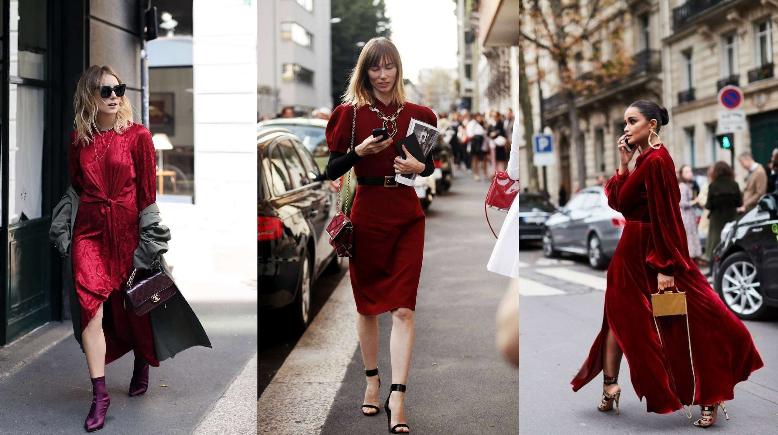 trang phục dự tiệc đỏ burgundy cho mùa lễ hội 35