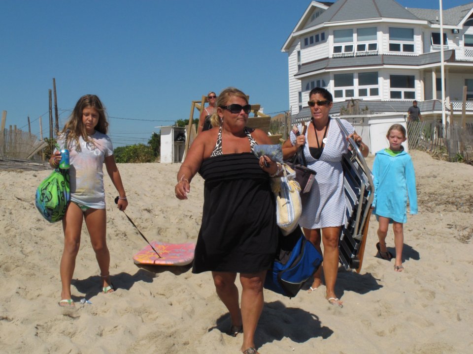 Một gia đình tại bãi biển Point Pleasant, New Jersey