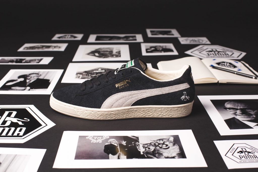 giày puma suede trắng đen