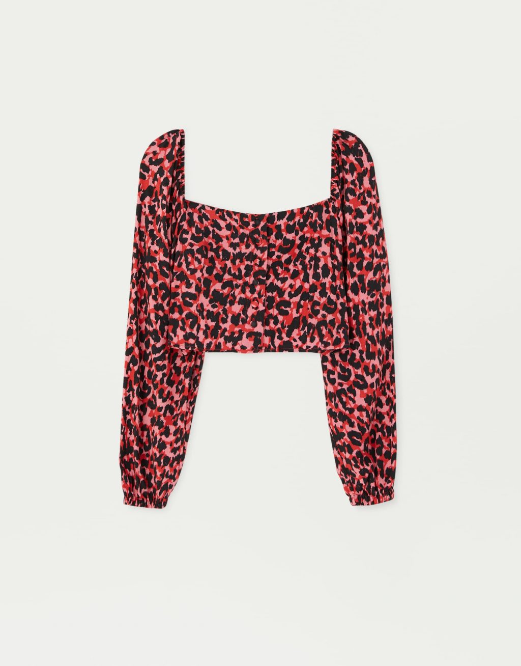áo cổ vuông họa tiết da báo Pull&Bear