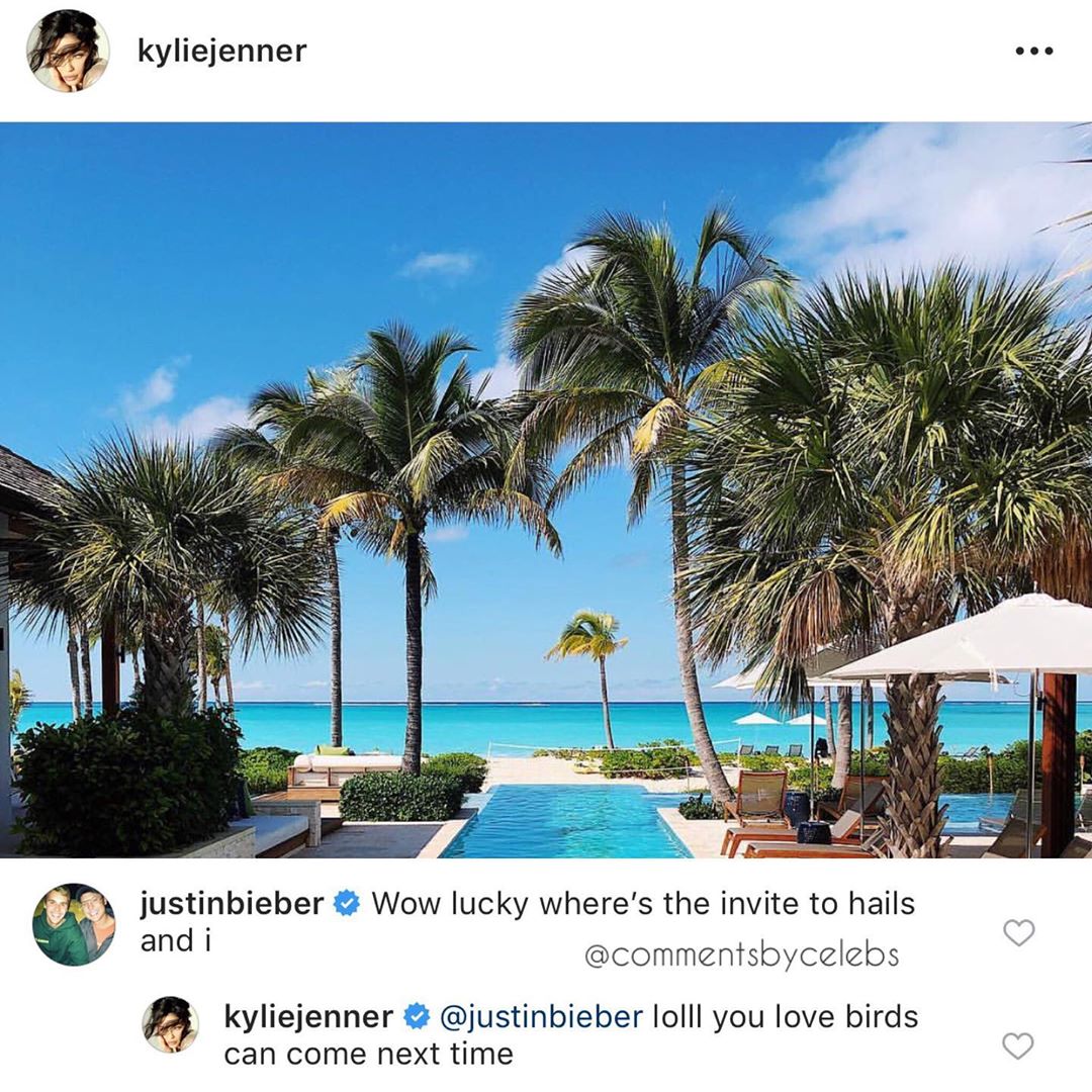 Justin comment trên Instagram của Kylie Jenner