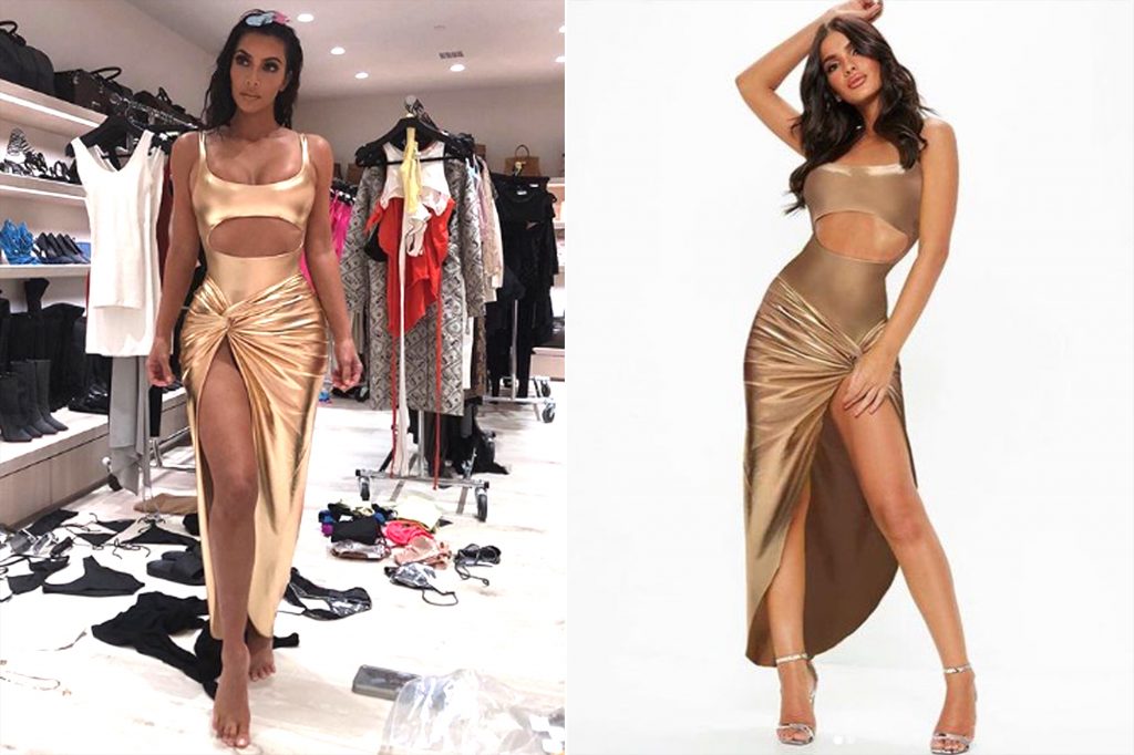 váy của kim kardashian và missguided usa