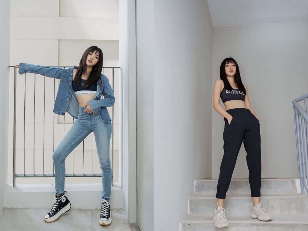 Tú Hảo mặc denim Calvin Klein Jeans