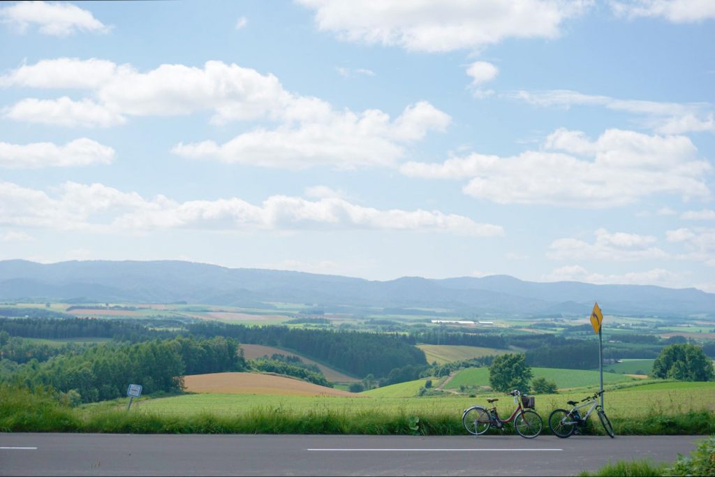 những cánh đồng xanh ở Hokkaido