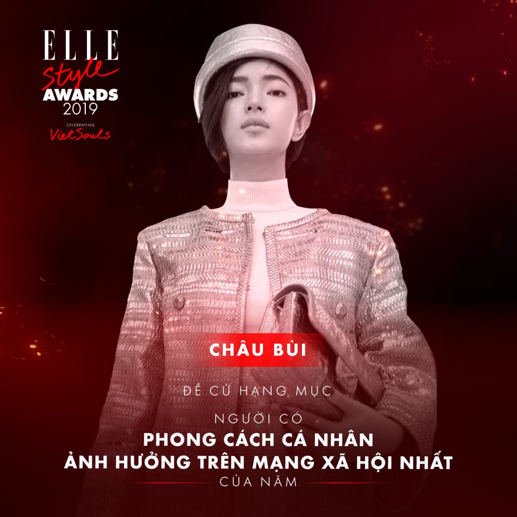 Châu Bùi trong hạng mục phong cách cá nhân ELLE Style Awards 2019