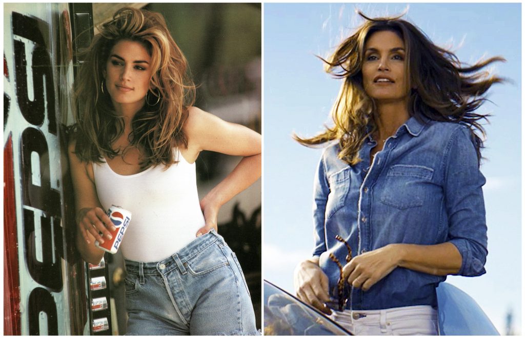 Nữ diễn viên kiêm người mẫu Cindy Crawford trong một quảng cáo Pepsi.