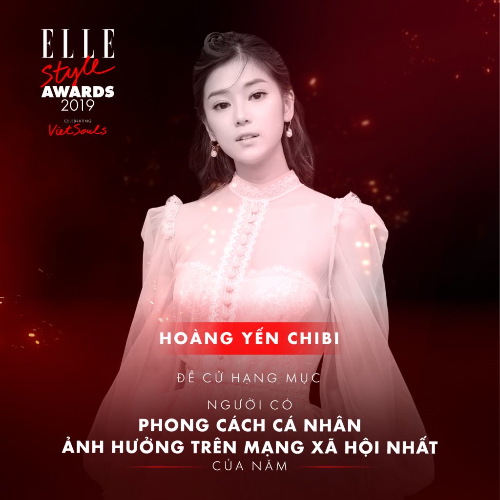 Hoàng Yến Chibi trong hạng mục phong cách cá nhân ELLE Style Awards 2019