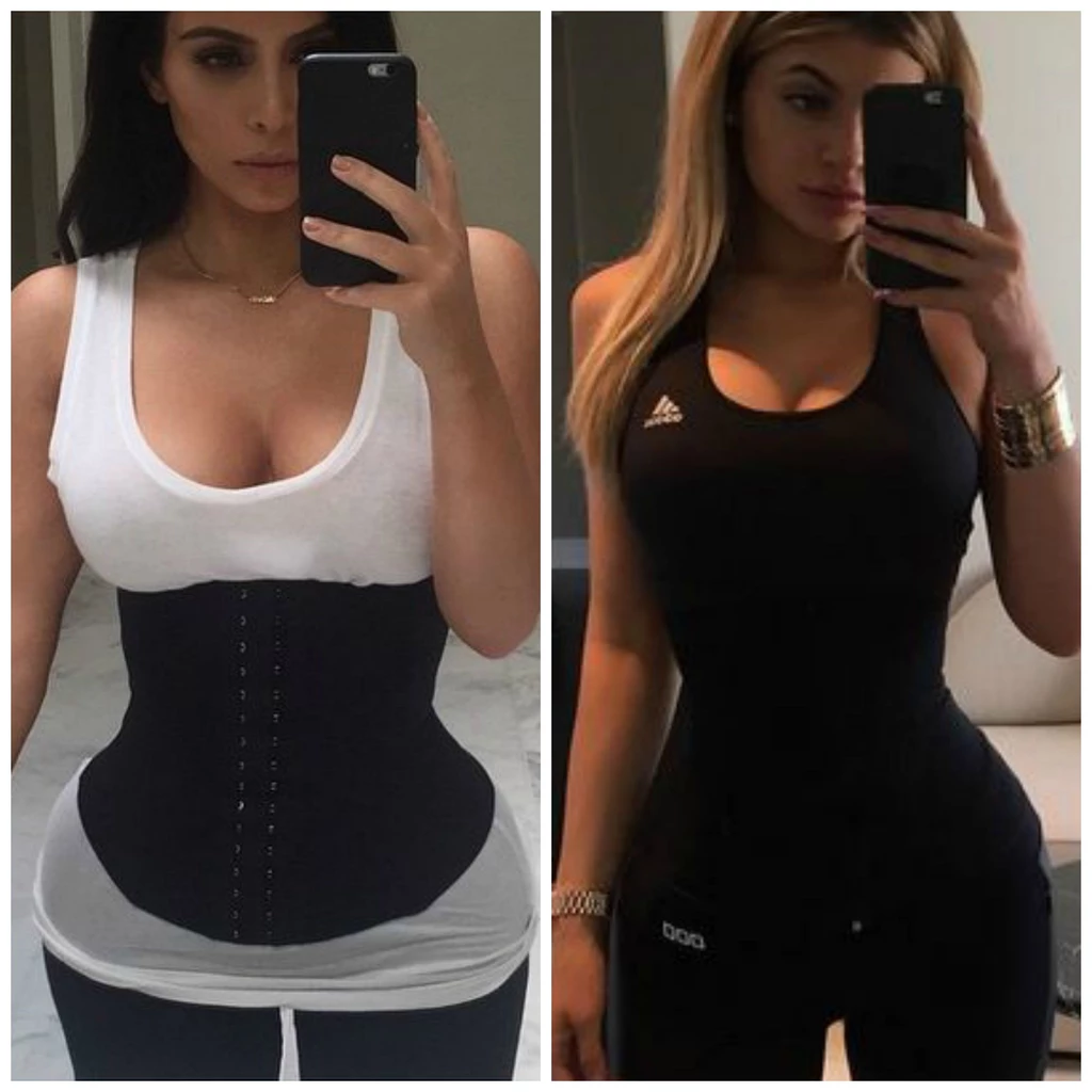 Chị em nhà Kardashian mặc waist trainer định hình vòng eo