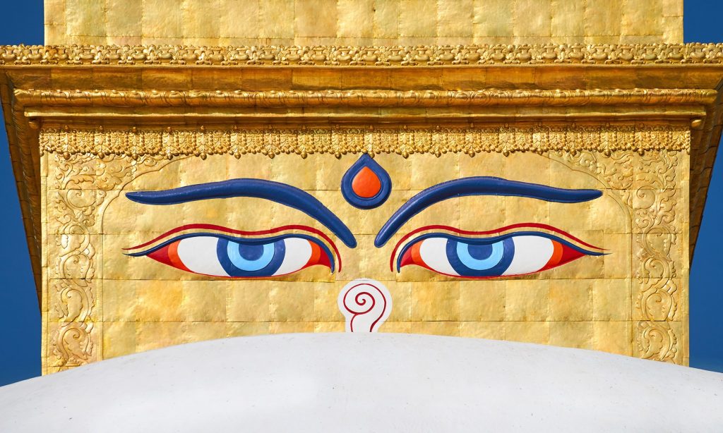 con mắt ở boudhanath stupa