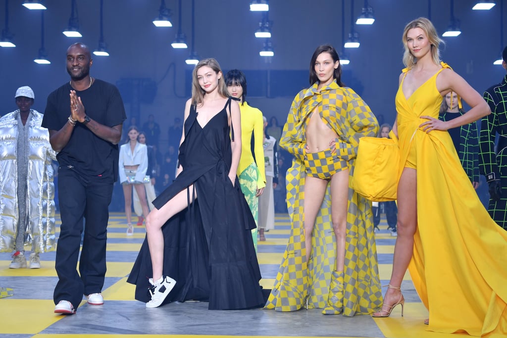 virgil abloh, gigi bella hadid và karlie kloss off-white thu đông 2019