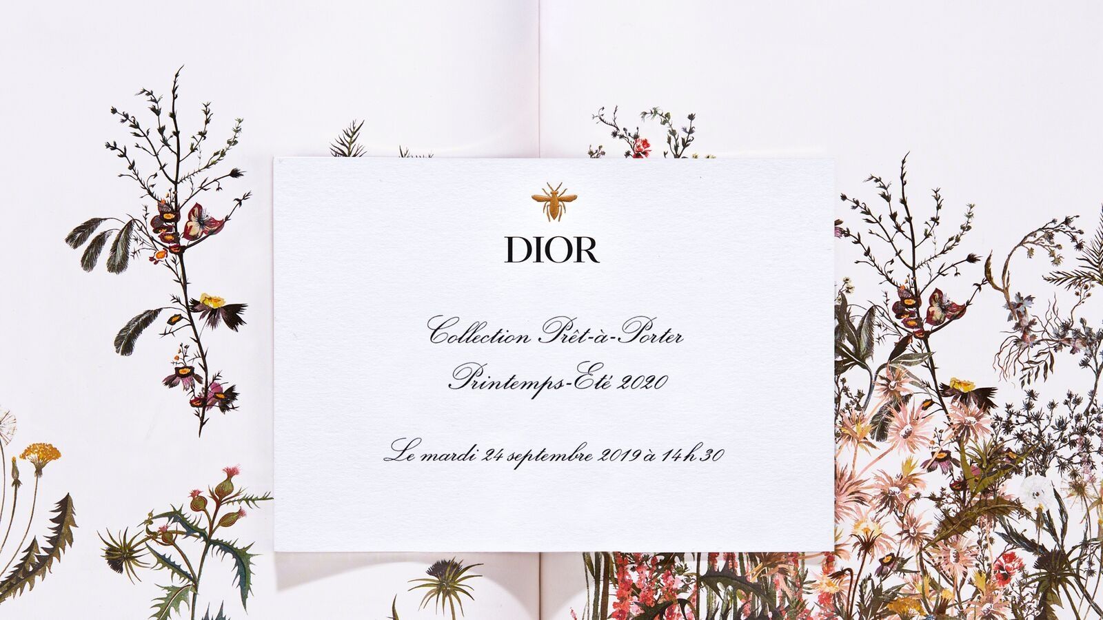 thiệp mời bộ sưu tập dior xuân hè 2020