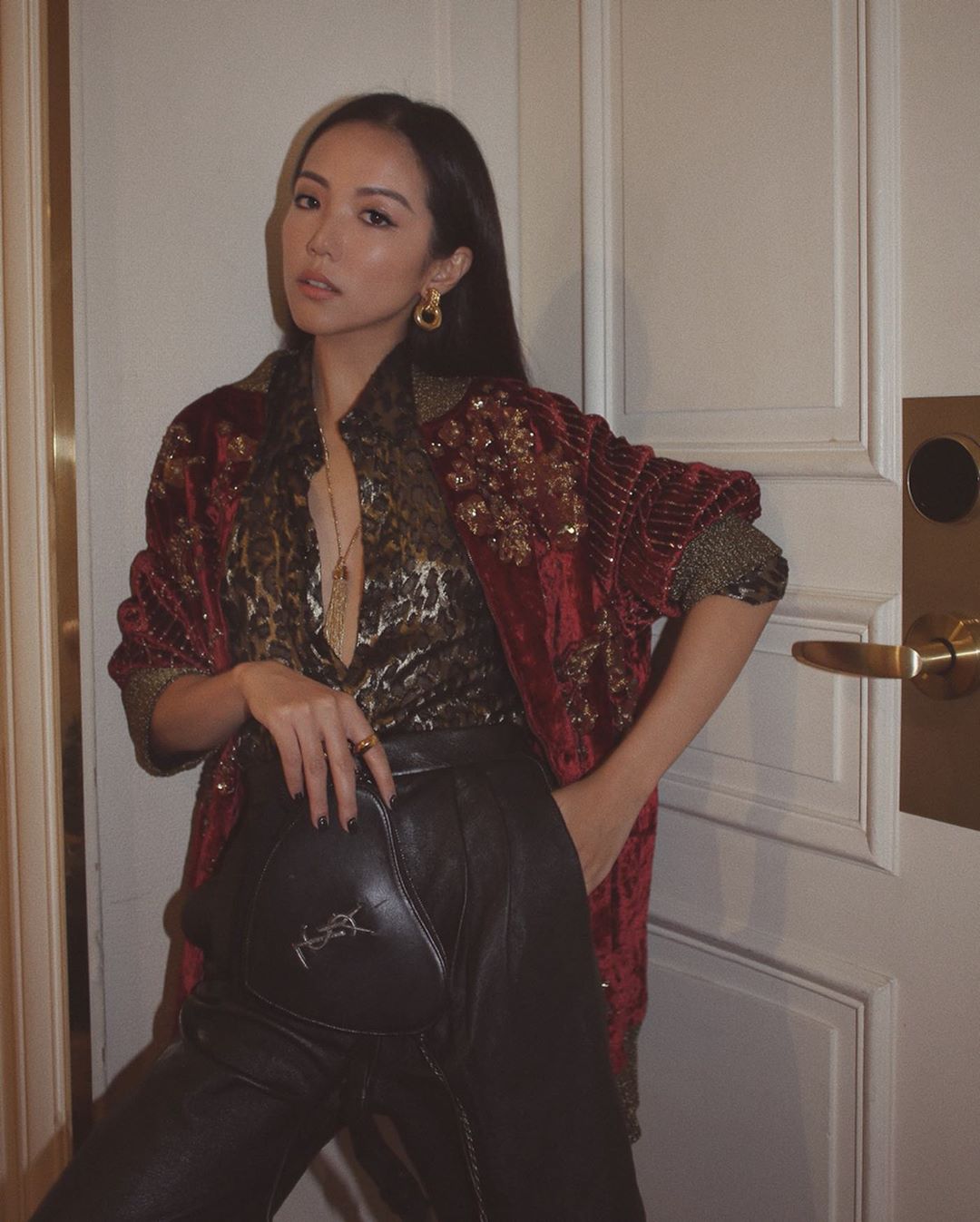 Yoyo Cao tại show Saint Laurent tại Tuần lễ thời trang Paris Xuân - Hè 2020