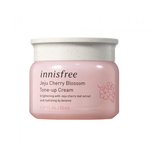 dưỡng trắng da innisfree jeju cherry blossom tone up cream hộp màu hồng