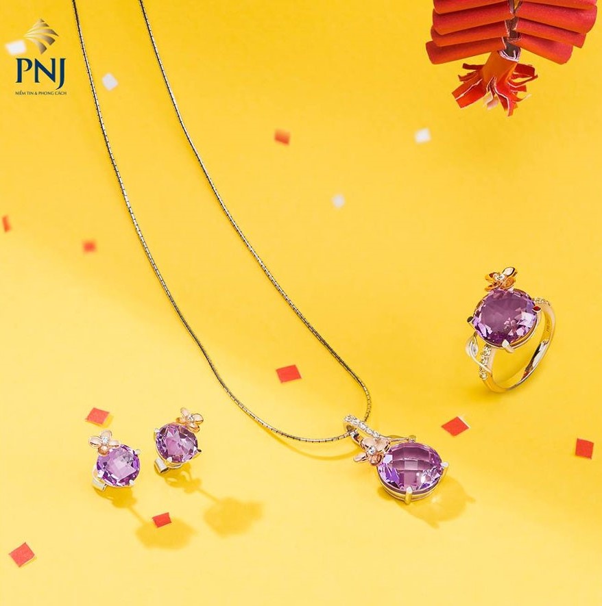 tủ quần áo tết phụ kiện pnj sắc xuân amethyst