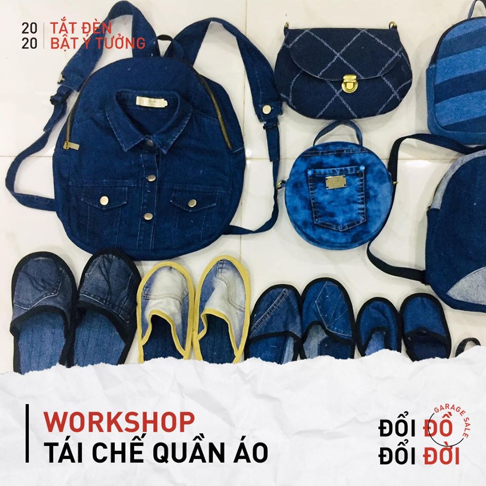 workshop tái chế quần áo tại chiến dịch tắt đèn bật ý tưởng