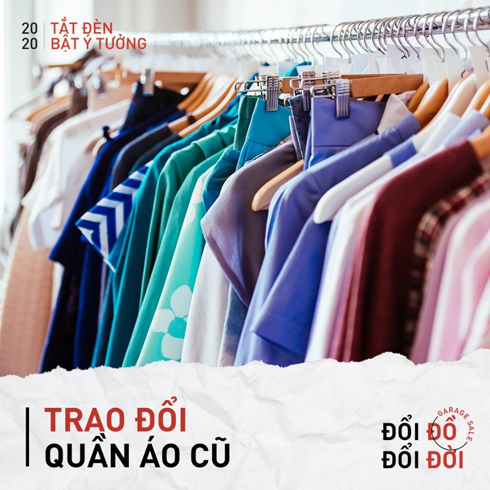 trao đổi quần áo cũ tại chiến dịch tắt đèn bật ý tưởng 2020